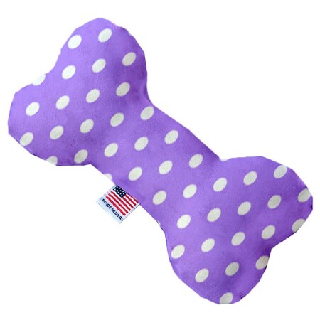 Mirage Pet Products Purple Polka Dots Canvas Bone Dog Toy 10 in. 1162-CTYBN10